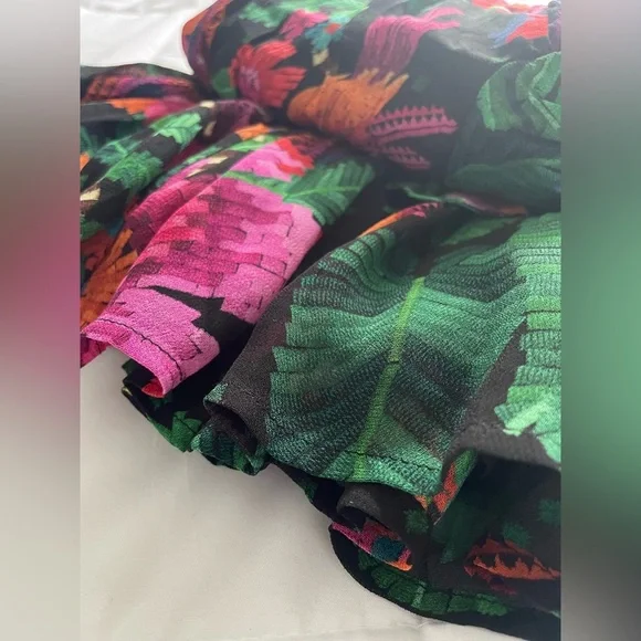 FARM Rio Pink and Red Pleated Tie Front Mini Dress - Picture 5 of 5